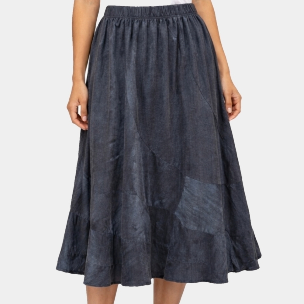 Christopher And Banks Travelers Soft Tiered Ruffled Hem Midi Skirt Size M